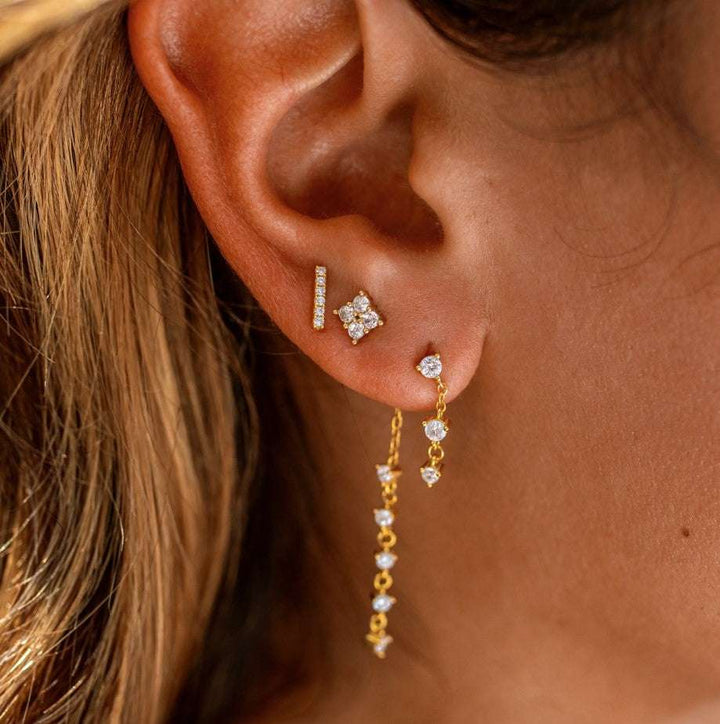 Gold Boca Bar Stud Earrings - Jaffi's