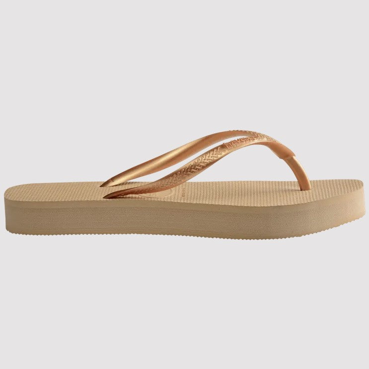 Golden Slim Flatform Sandal