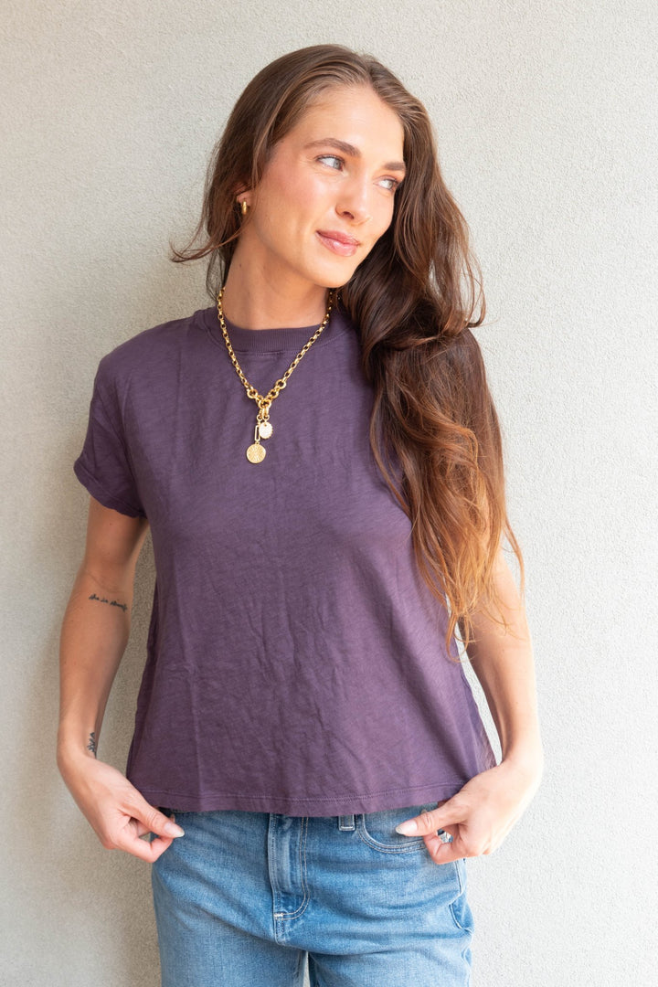 Grayson Crop Tee - Boysenberry - Jaffi&