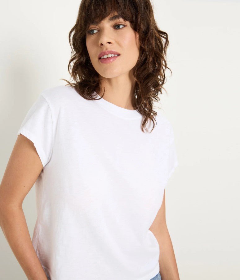 Grayson Crop Tee - White - Jaffi's