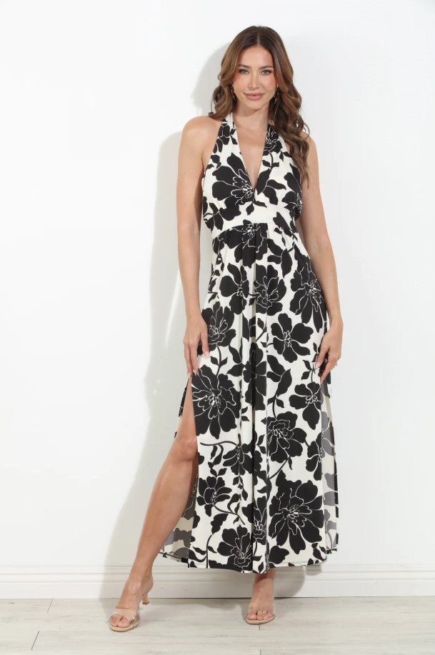 Stretch Halter Maxi Dress - Eloise