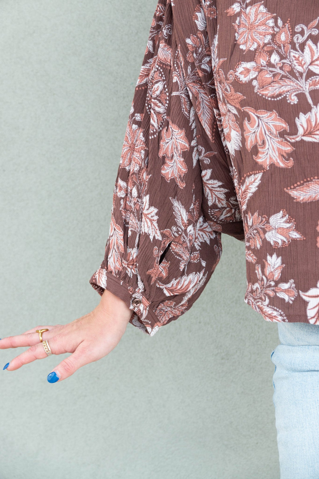 Harlan Blouse - Vintage Brown Floral - Jaffi&