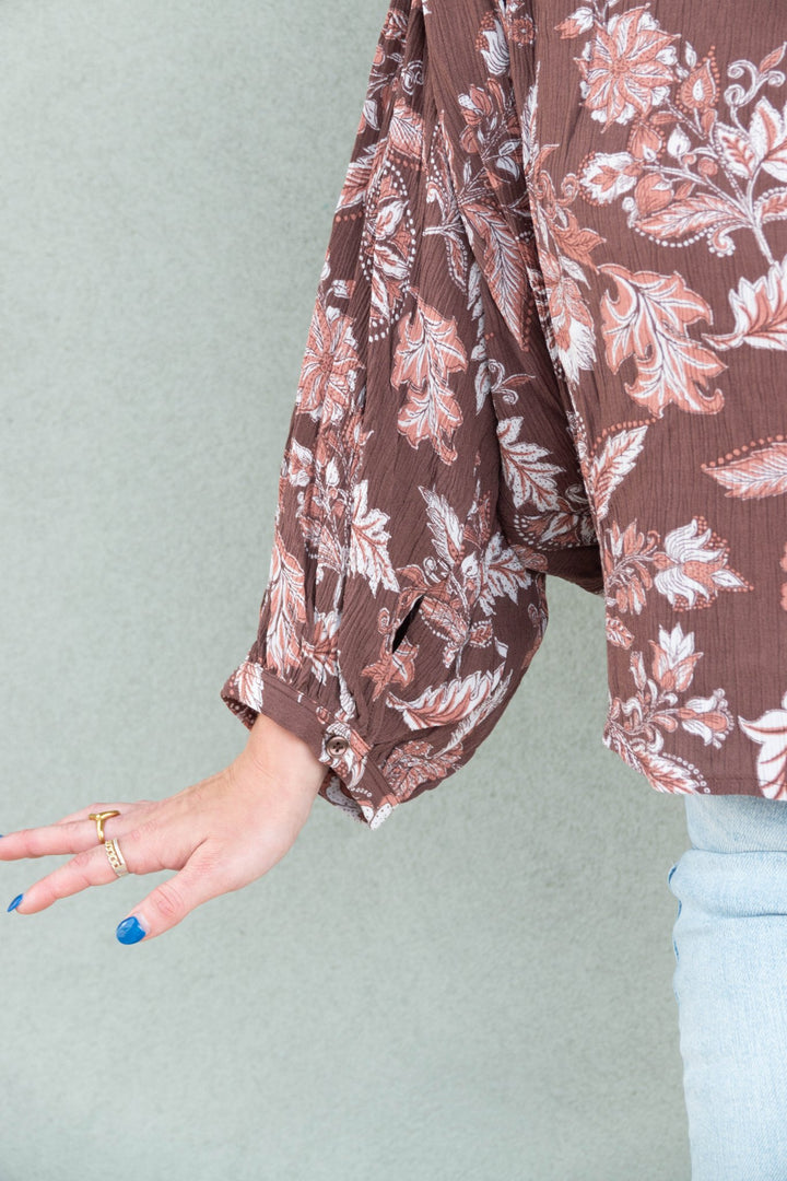 Harlan Blouse - Vintage Brown Floral - Jaffi&