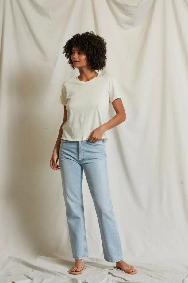 Harley Boxy Crew Tee - Bright Ivory - Jaffi's
