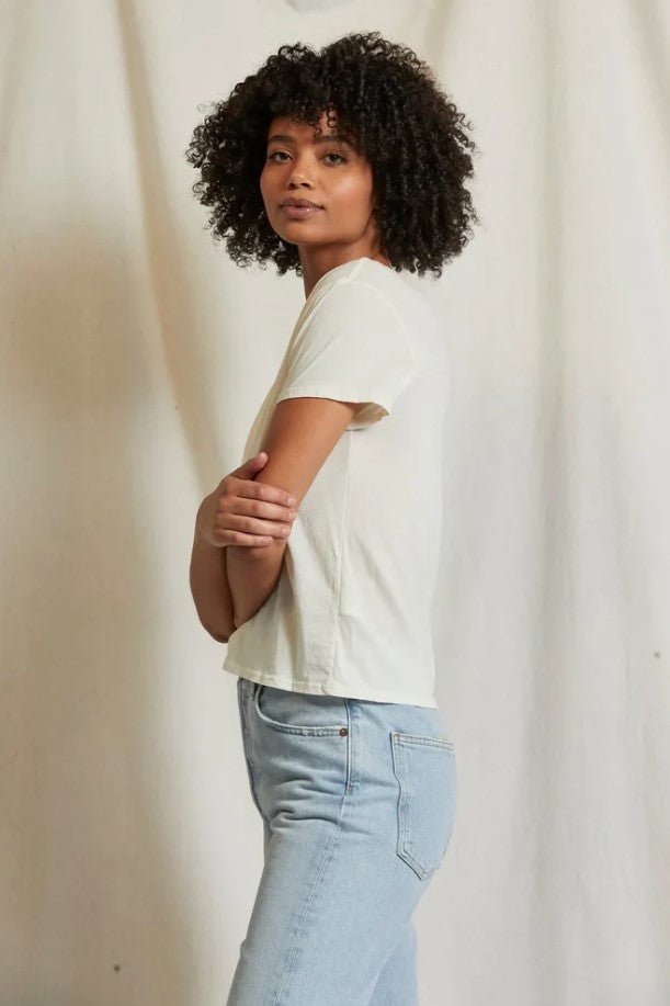 Harley Boxy Crew Tee - Bright Ivory - Jaffi's