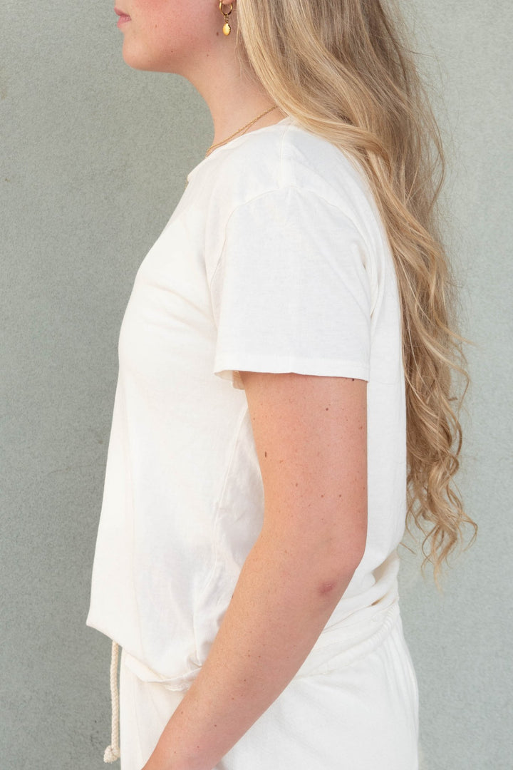 Harley Boxy Crew Tee - Bright Ivory - Jaffi&