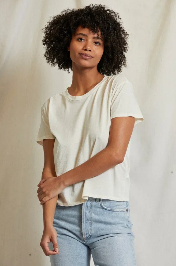 Harley Boxy Crew Tee - Bright Ivory - Jaffi's