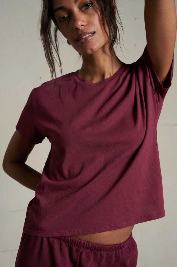 Harley Boxy Crew Tee - Dark Burgundy - Jaffi's