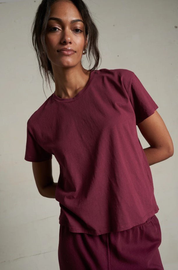 Harley Boxy Crew Tee - Dark Burgundy - Jaffi's