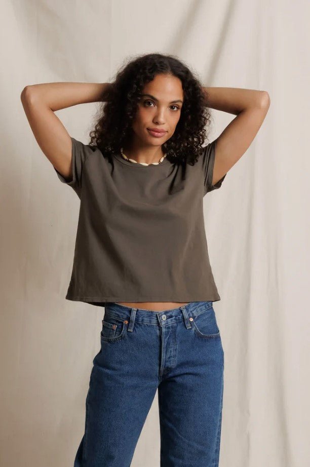 Harley Boxy Crew Tee - Dark Olive - Jaffi&