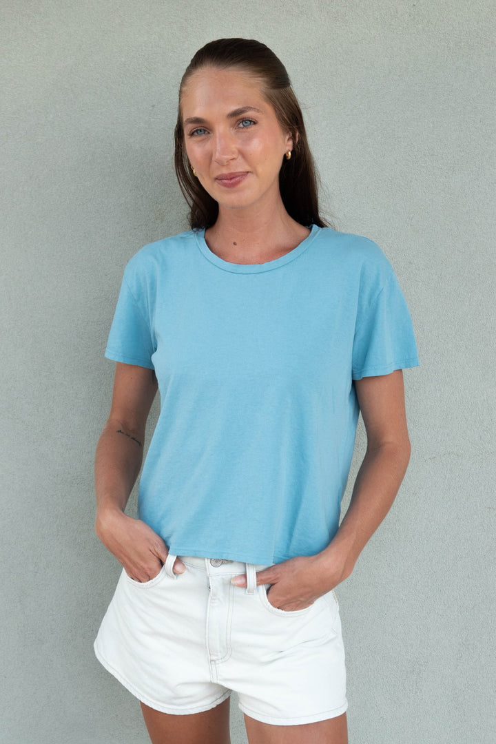 Harley Boxy Crew Tee - Milky Blue - Jaffi&