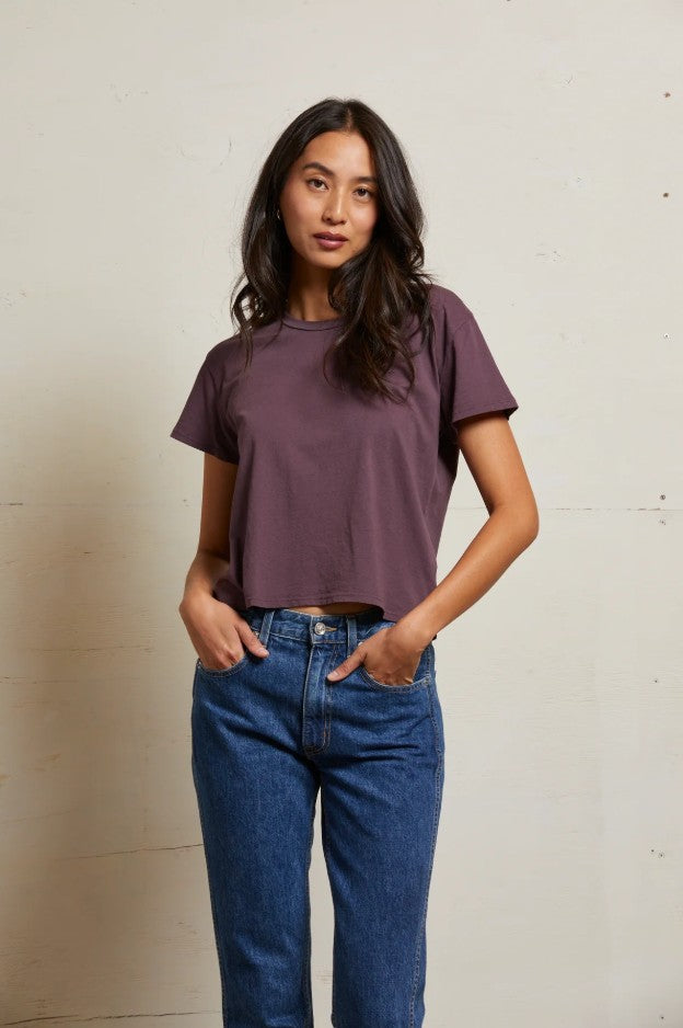 Harley Boxy Crew Tee - Plum