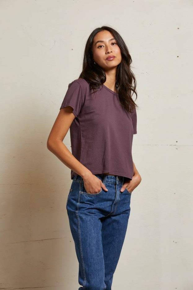 Harley Boxy Crew Tee - Plum