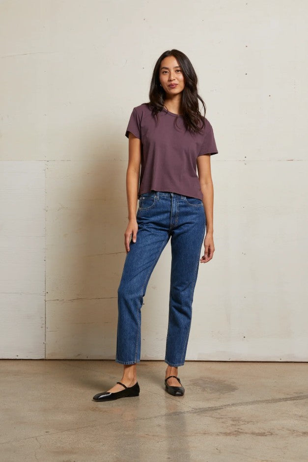 Harley Boxy Crew Tee - Plum