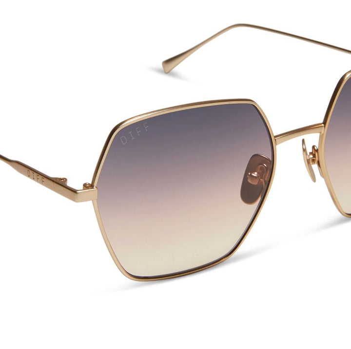 Harlowe Sunglasses - Brushed Gold + Twilight Gradient