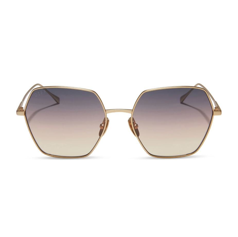 Harlowe Sunglasses - Brushed Gold + Twilight Gradient