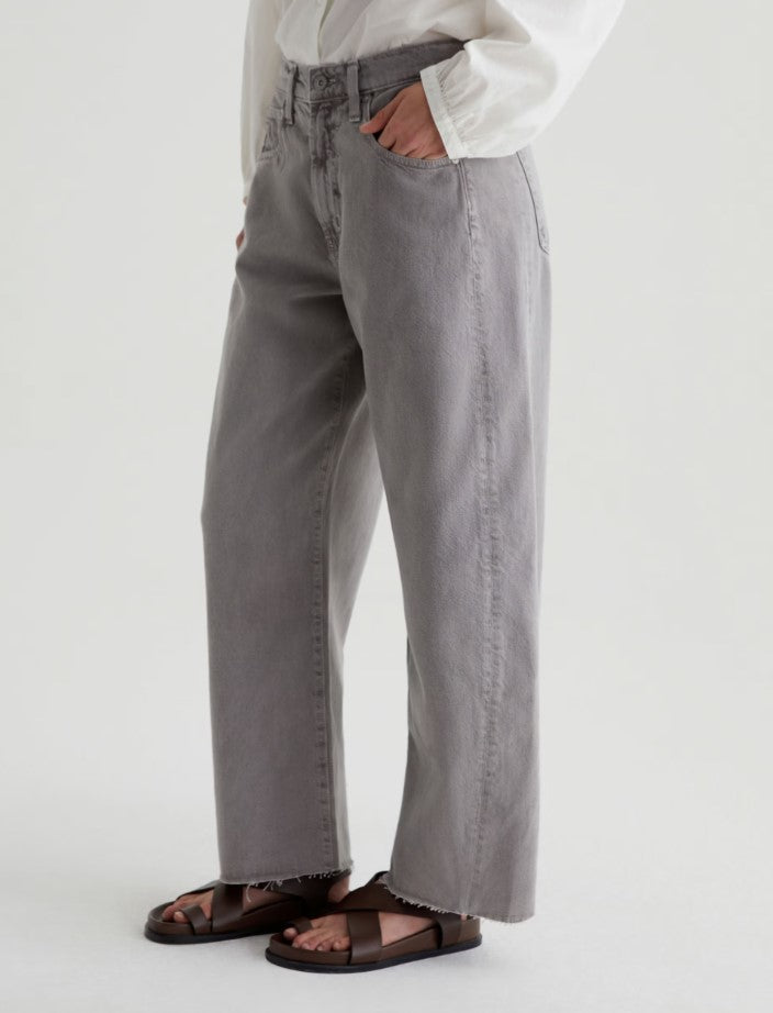 Hattie High Rise Barrel Crop - Sulfer Pebble Grey