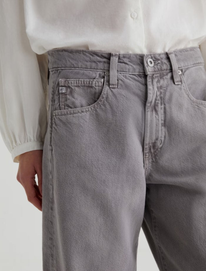 Hattie High Rise Barrel Crop - Sulfer Pebble Grey