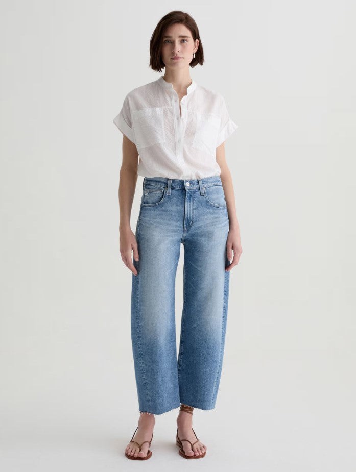 Hattie High Rise Barrel Crop - Helios