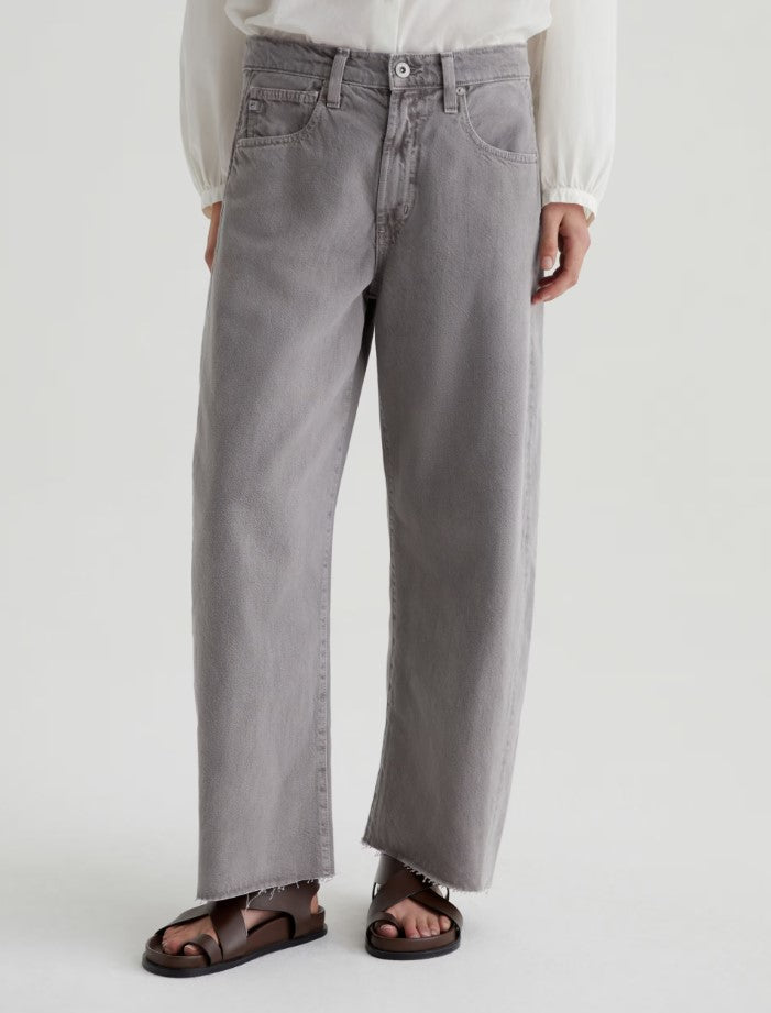 Hattie High Rise Barrel Crop - Sulfer Pebble Grey