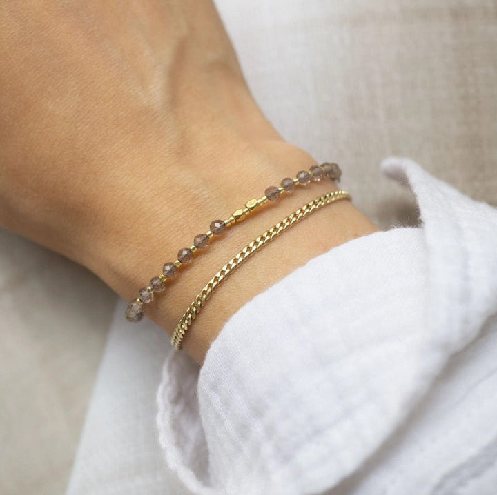 Healing Gemstone Stacking Bracelet - Smoky Quartz - Jaffi's