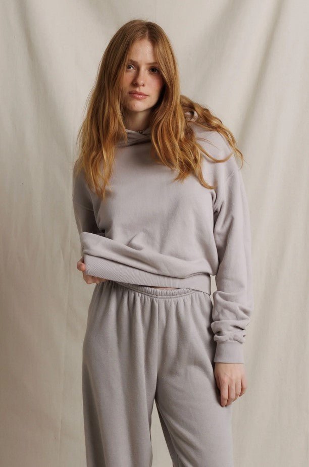 Heart Fleece Hoodie - Cloud Gray - Jaffi&