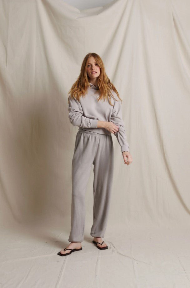 Heart Fleece Hoodie - Cloud Gray - Jaffi&