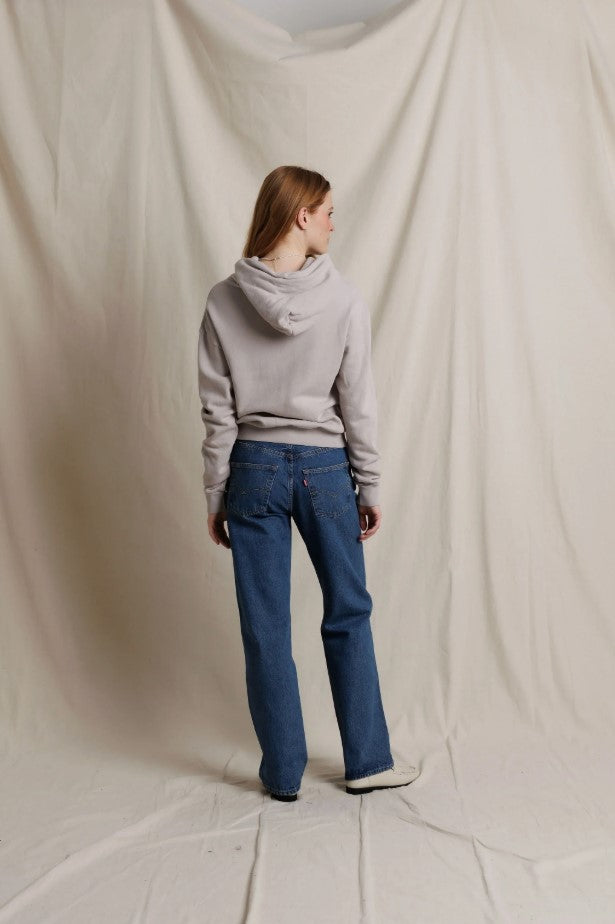Heart Fleece Hoodie - Cloud Gray