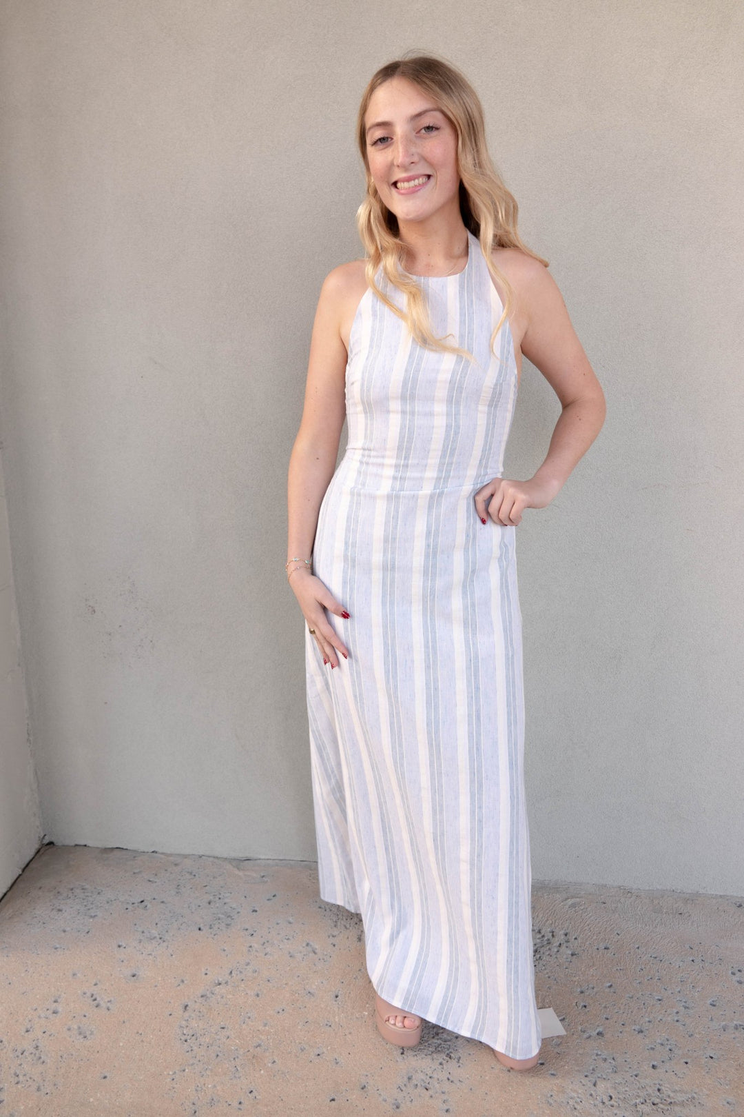 Helena Maxi Dress - Coastal Stripe - Jaffi's