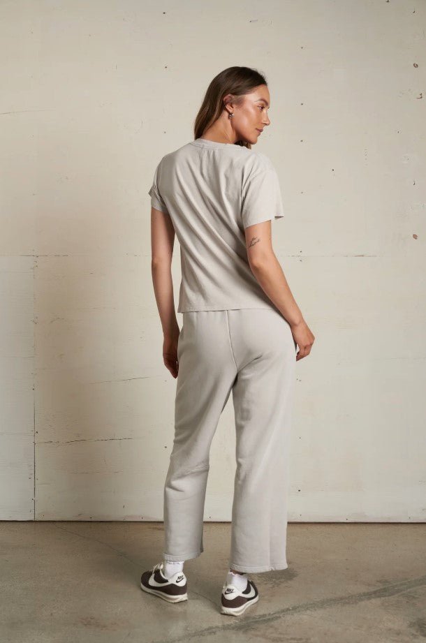 Hendrix Boxy V Neck Tee - Silver - Jaffi's