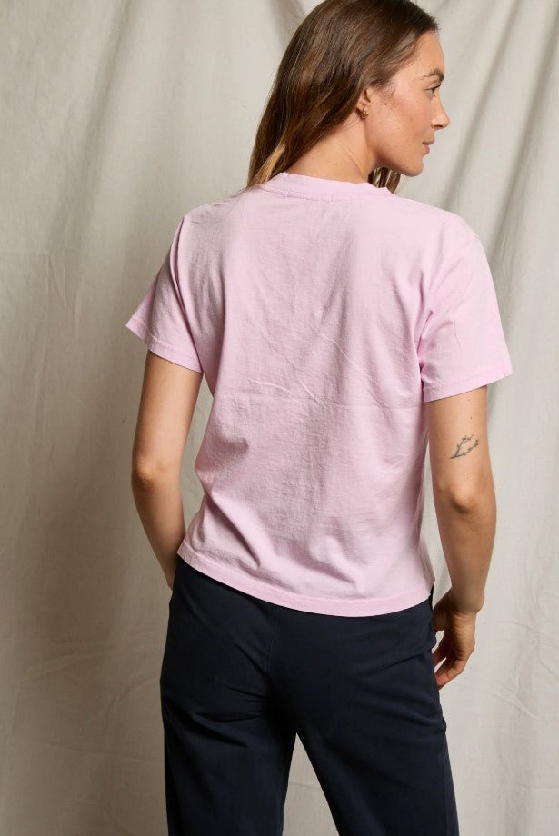 Hendrix Boxy V Neck Tee - Sugar Pink - Jaffi's