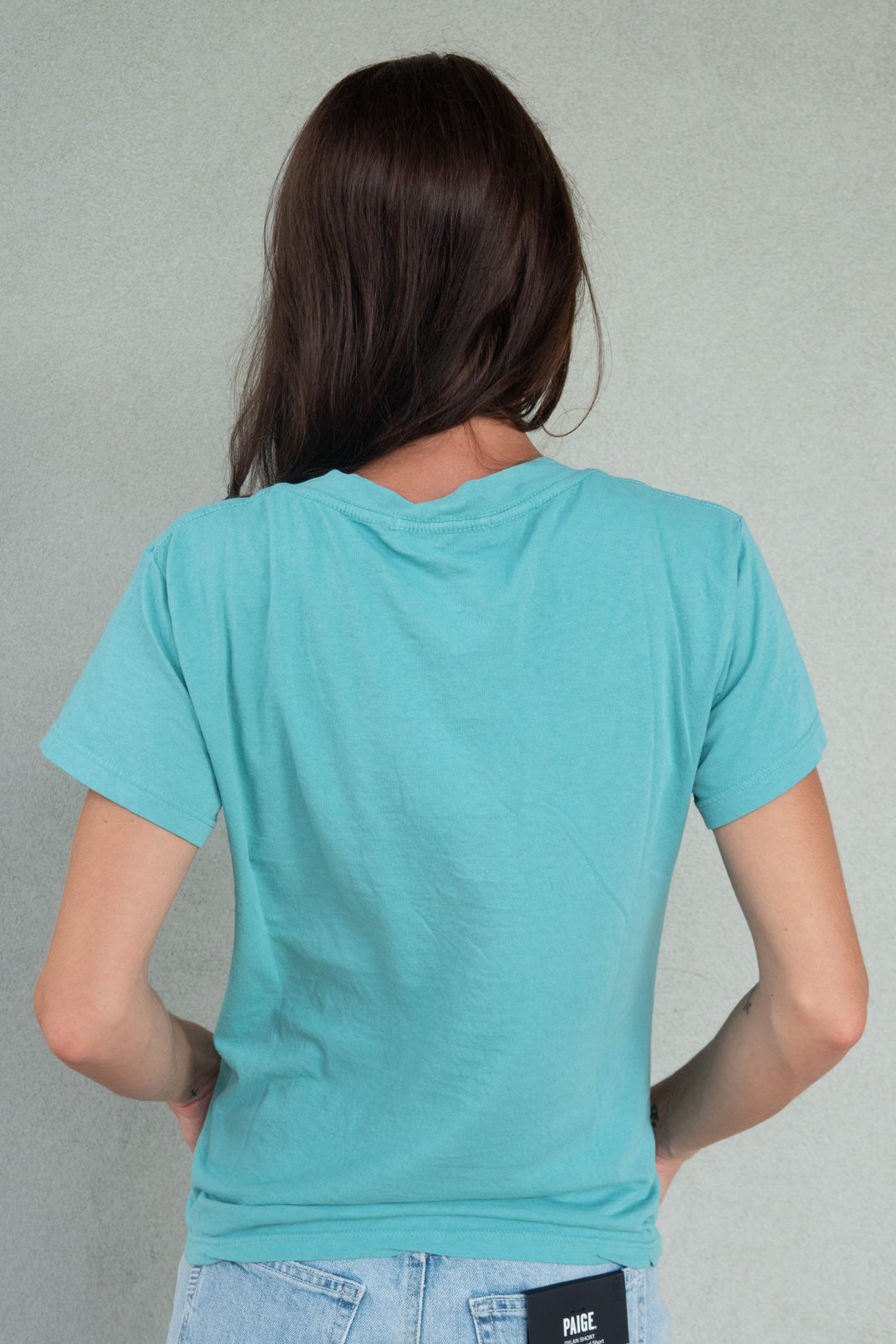 Hendrix Boxy V Neck Tee - Teal Blue - Jaffi&
