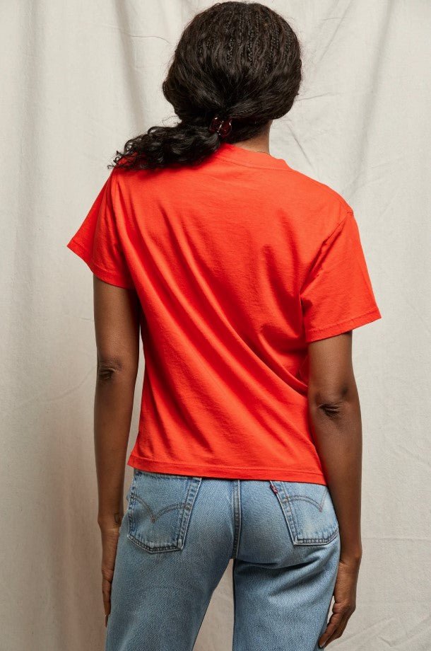 Hendrix Boxy V Neck Tee - Tomato - Jaffi's