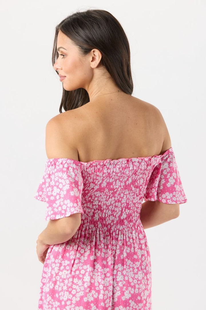 Hendrix Mini Dress - Scattered Daisy Raspberry - Jaffi's