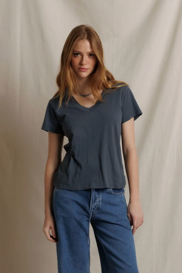 Hendrix Boxy V Neck Tee - Turbulance