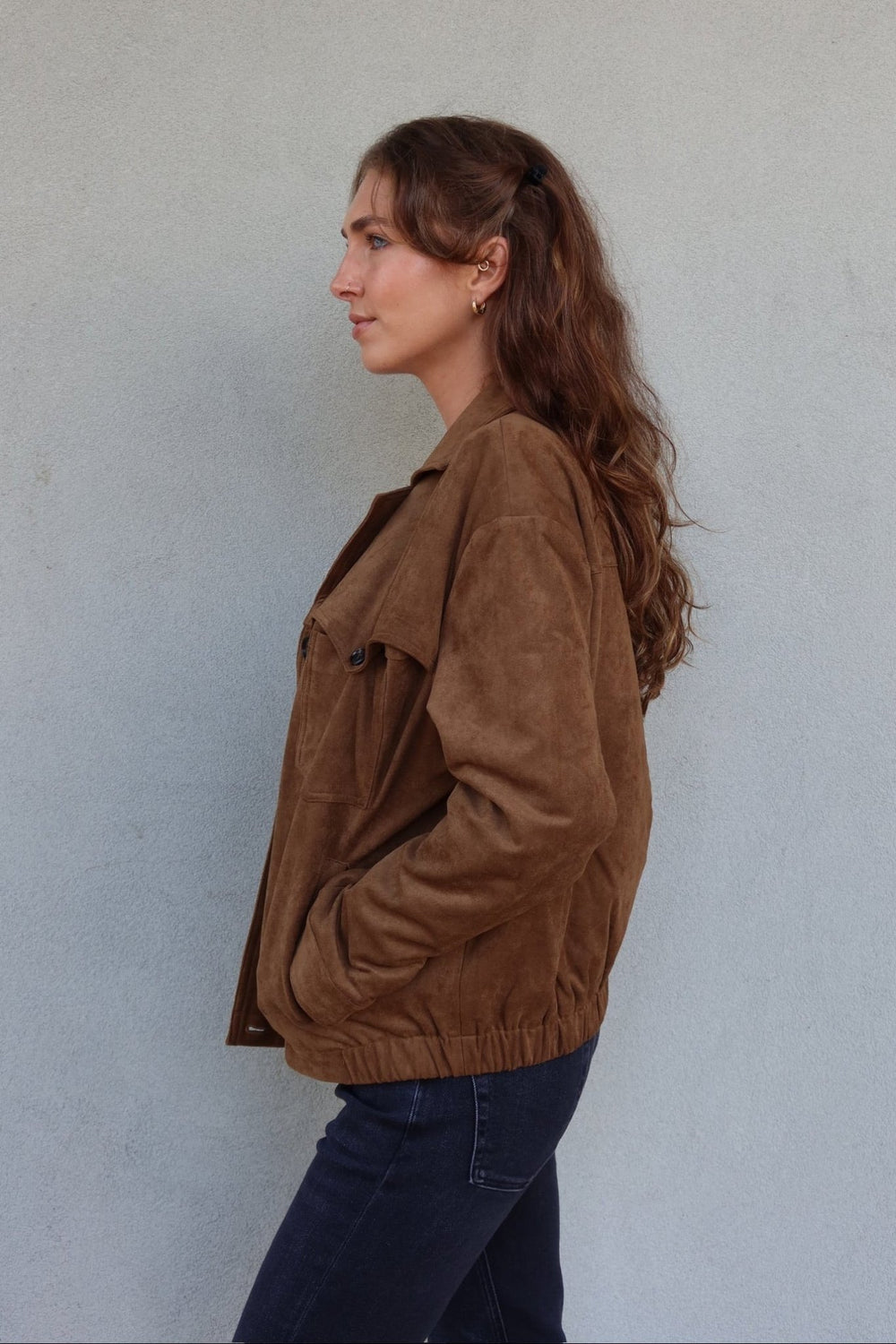 Henry Faux Suede Jacket - Walnut - Jaffi's