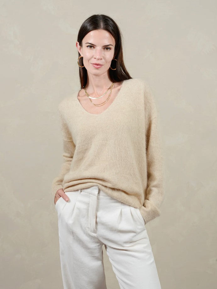 Hira V Neck Cashmere Sweater