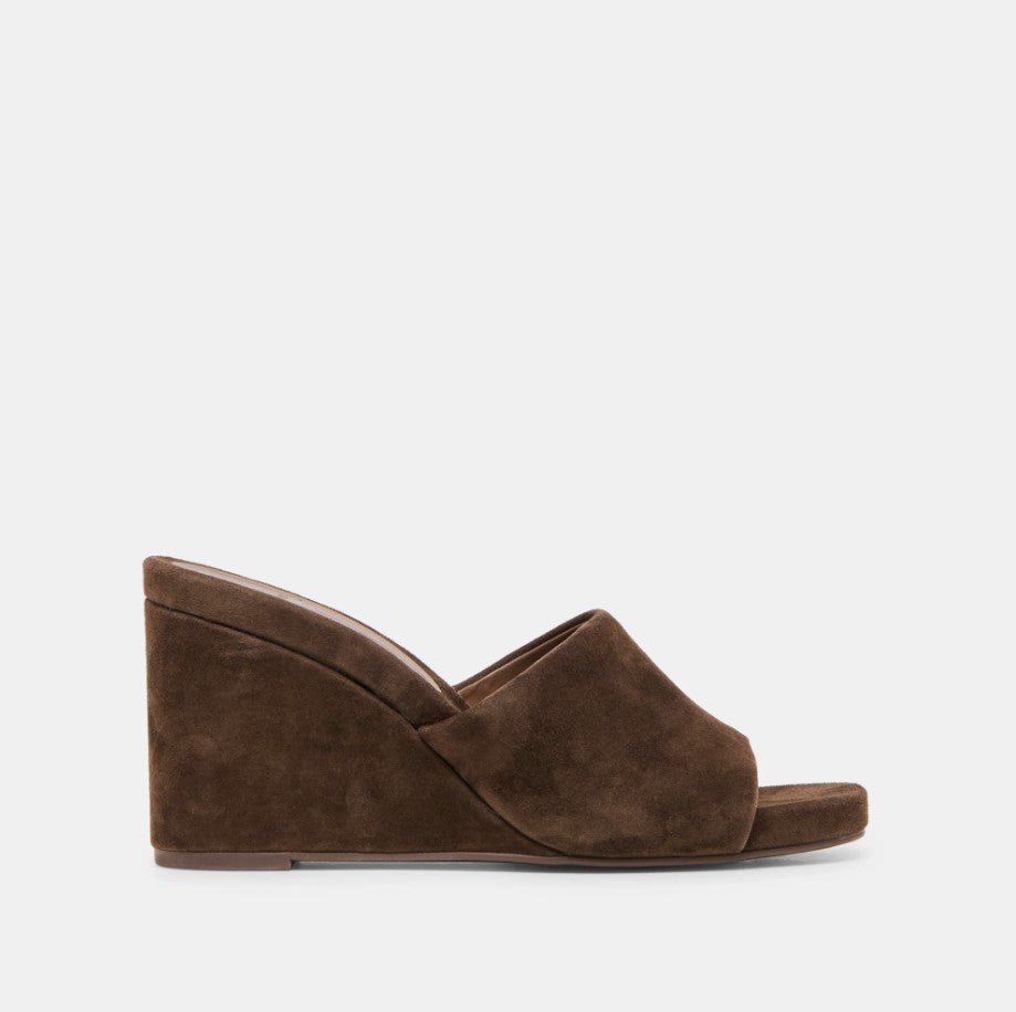 Holta Wedge - Dark Brown Suede - Jaffi's