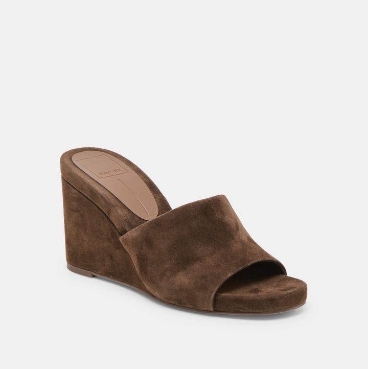 Holta Wedge - Dark Brown Suede