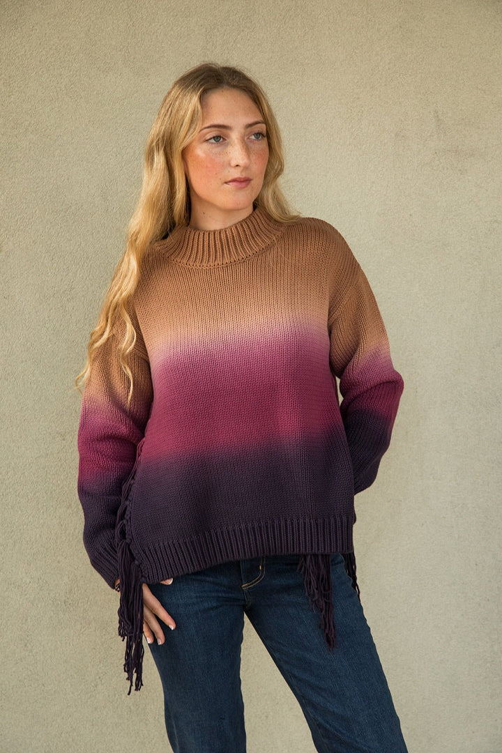 Houston Mock Neck Sweater - Whole Grain Ombre - Jaffi&