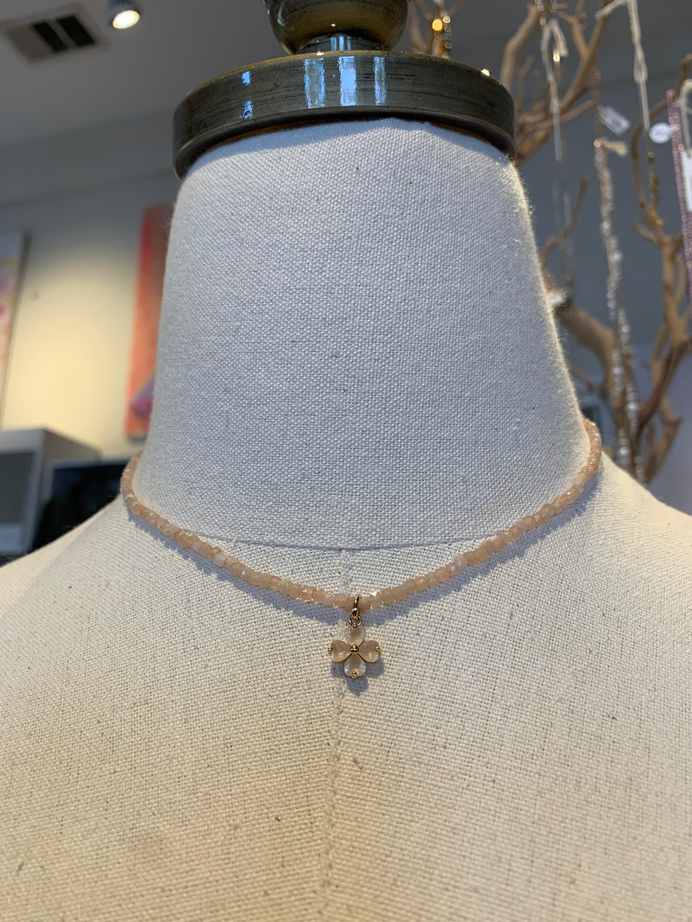 Clover Sun Stone Necklace