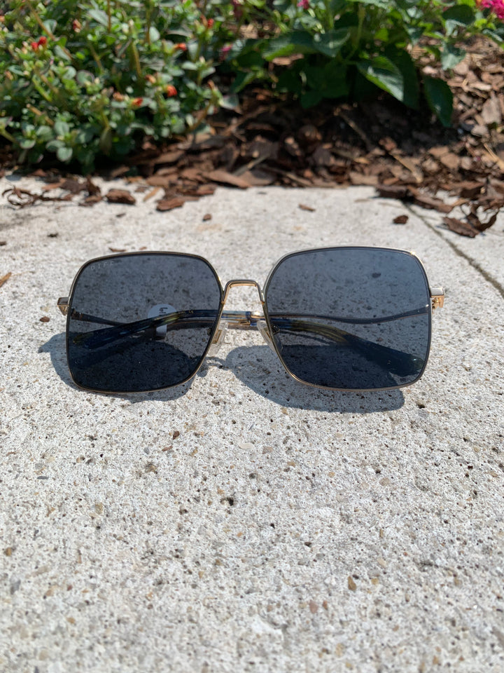 Clara Sunglasses - Gold + Grey Polarized Diff Eyewear