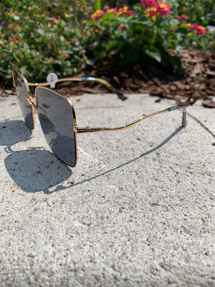Clara Sunglasses - Gold + Grey Polarized Diff Eyewear