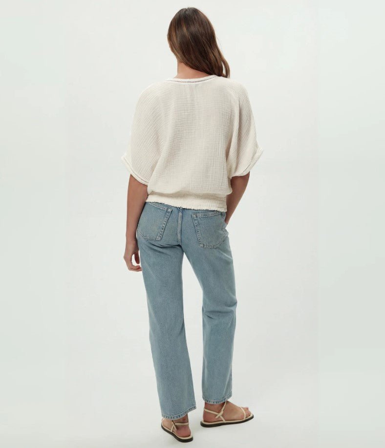 Imani Cropped Dolman Sleeve Top - Chalk - Jaffi's