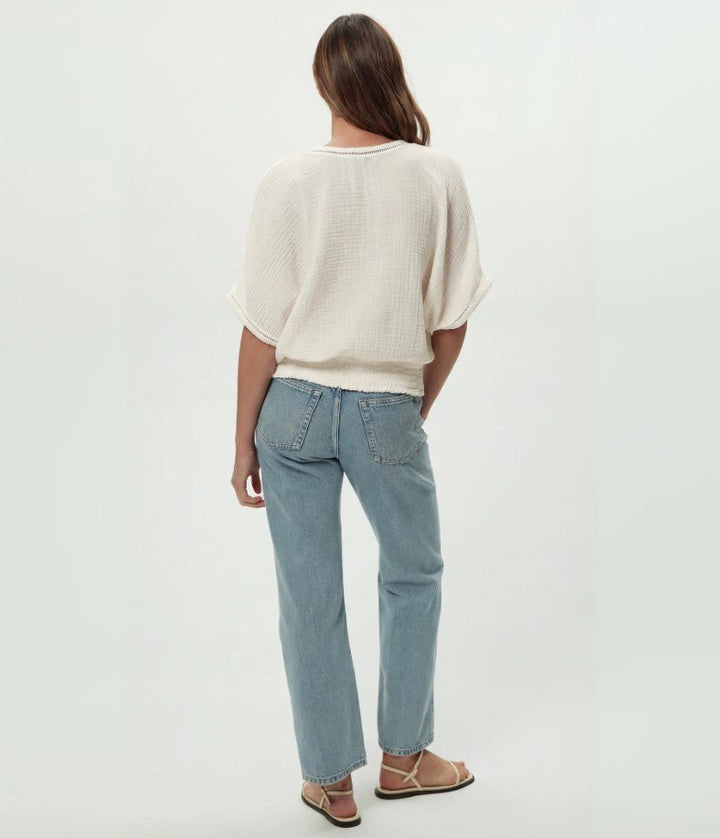 Imani Cropped Dolman Sleeve Top - Chalk - Jaffi's