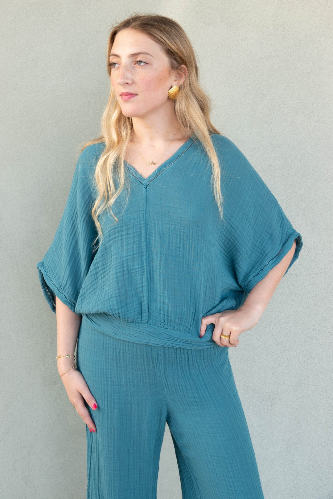 Imani Cropped Dolman Sleeve Top - Glaze - Jaffi's