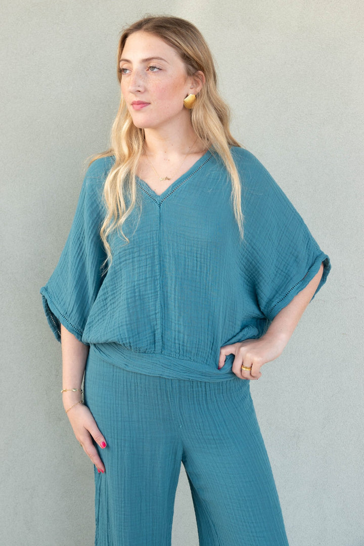 Imani Cropped Dolman Sleeve Top - Glaze - Jaffi's