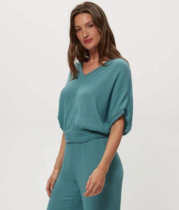 Imani Cropped Dolman Sleeve Top - Glaze - Jaffi's