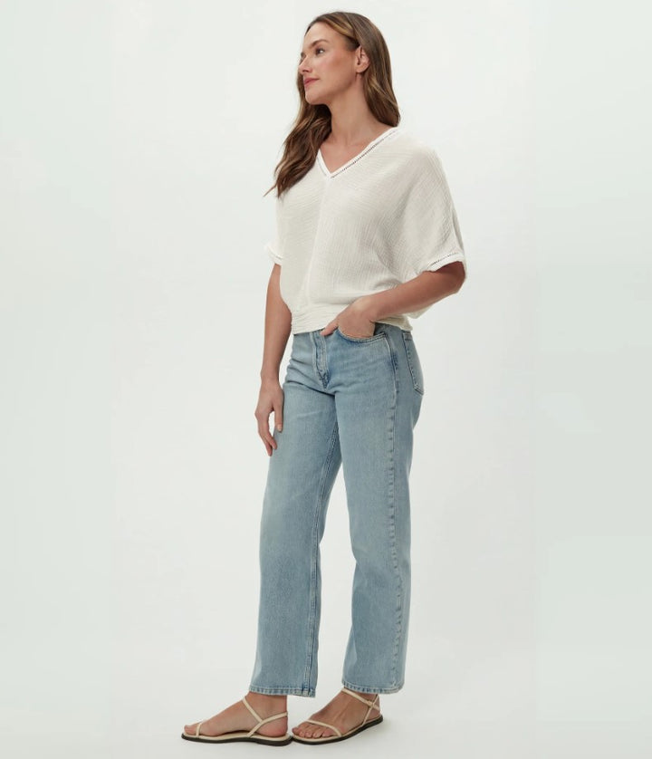 Imani Cropped Dolman Sleeve Top - Chalk