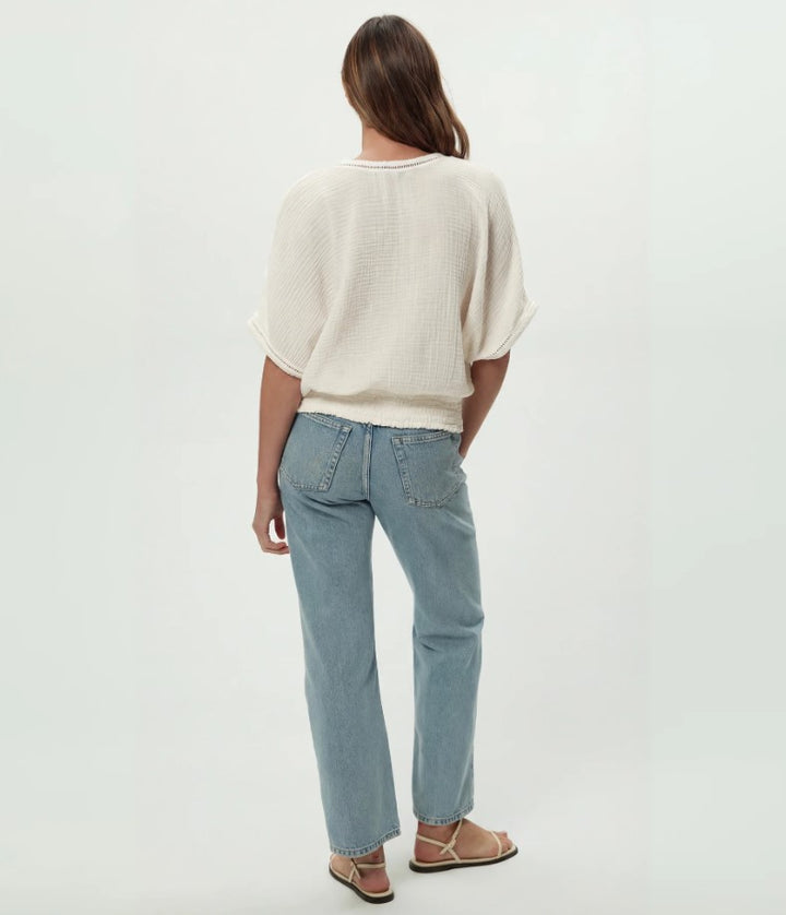 Imani Cropped Dolman Sleeve Top - Chalk